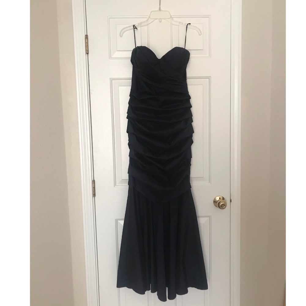 Navy Rickie Freeman Teri Jon formal dress glam galore worn once